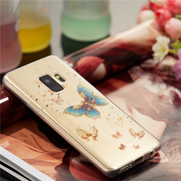 IMD Glitter Powder TPU Phone Shell for Samsung Galaxy S9 SM-G960 - Pretty Butterflies-7