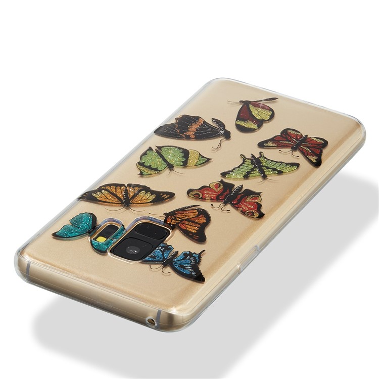 IMD Glitter Powder TPU Phone Casing for Samsung Galaxy S9 SM-G960 - Multiple Butterflies-4
