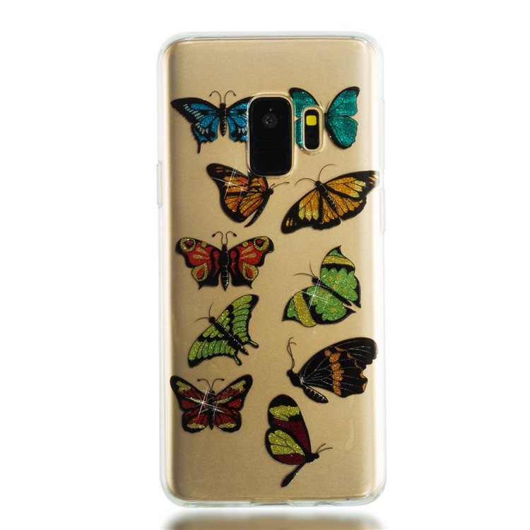 IMD Glitter Powder TPU Phone Casing for Samsung Galaxy S9 SM-G960 - Multiple Butterflies-5