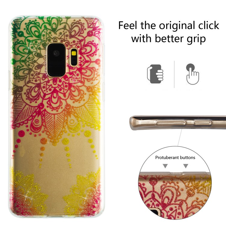 IMD Glitter Powder TPU Cell Phone Case for Samsung Galaxy S9 SM-G960 - Mandala-2