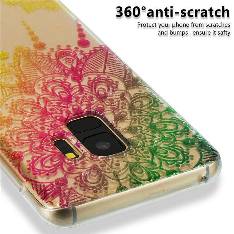 IMD Glitter Powder TPU Cell Phone Case for Samsung Galaxy S9 SM-G960 - Mandala-3