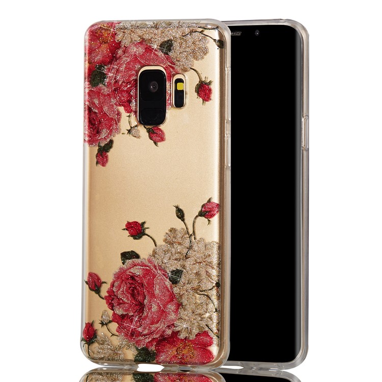 IMD Glitter Powder TPU Back Casing for Samsung Galaxy S9 SM-G960 - Pretty Roses-6