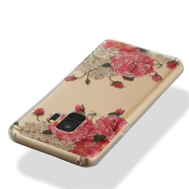 IMD Glitter Powder TPU Back Casing for Samsung Galaxy S9 SM-G960 - Pretty Roses-7