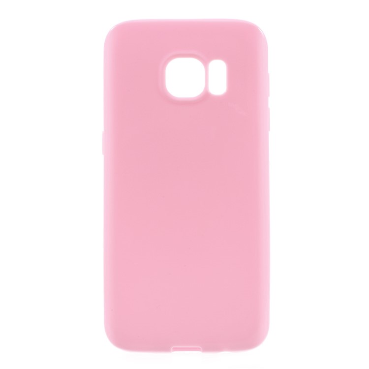 Solid Color TPU Cover Case for Samsung Galaxy S7 - Pink-1