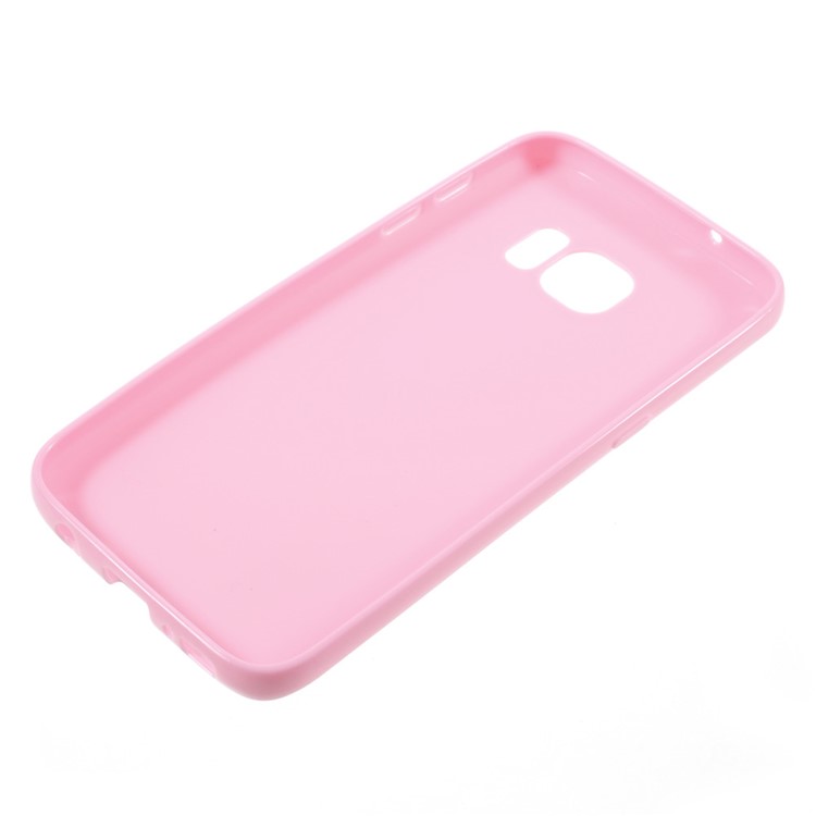 Solid Color TPU Cover Case for Samsung Galaxy S7 - Pink-3