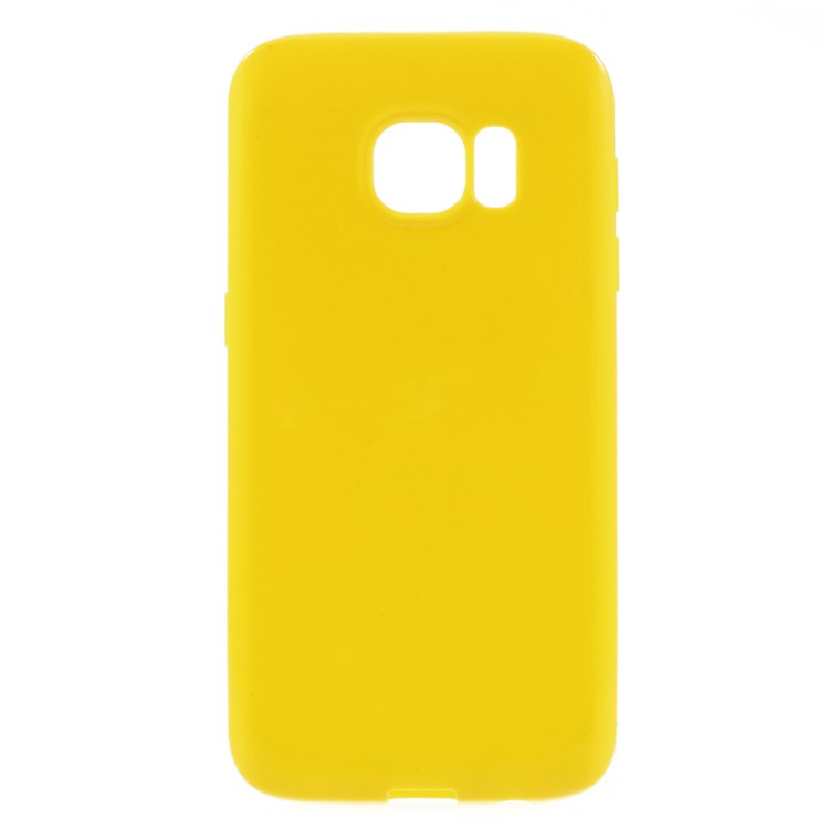 Solid Color TPU Case Shell for Samsung Galaxy S7 - Yellow-1
