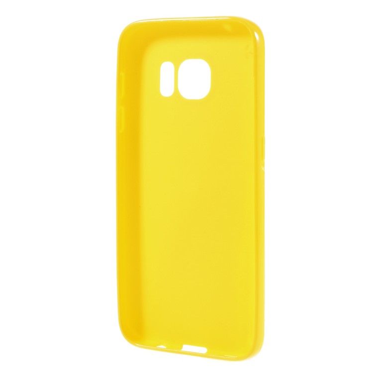 Solid Color TPU Case Shell for Samsung Galaxy S7 - Yellow-2