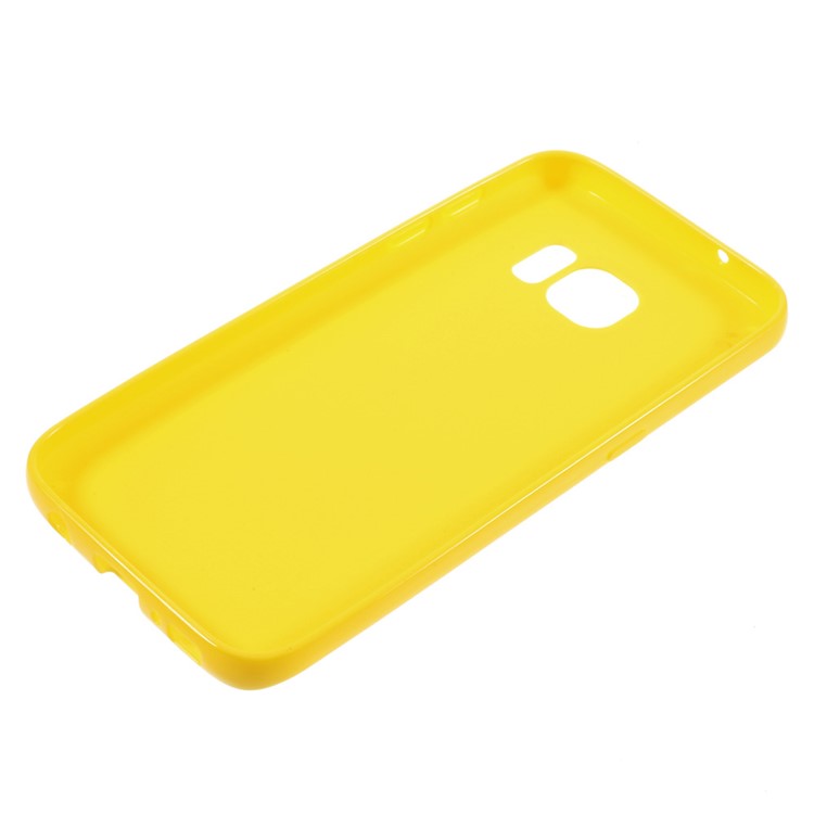 Solid Color TPU Case Shell for Samsung Galaxy S7 - Yellow-3