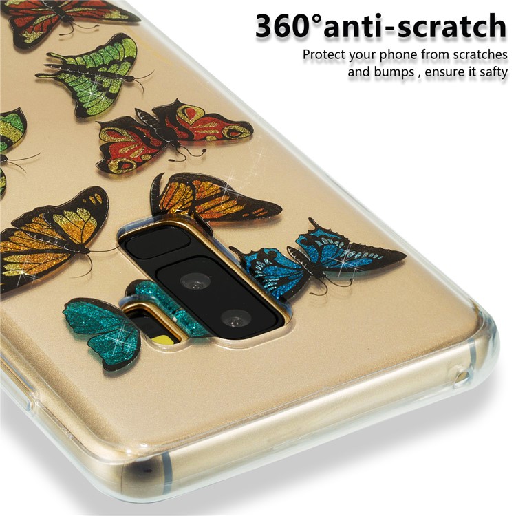 IMD Glitter Powder TPU Phone Case for Samsung Galaxy S9+ SM-G965 - Multiple Butterflies-3