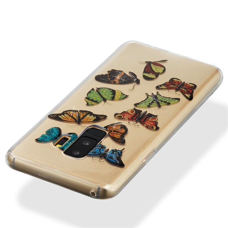 IMD Glitter Powder TPU Phone Case for Samsung Galaxy S9+ SM-G965 - Multiple Butterflies-4