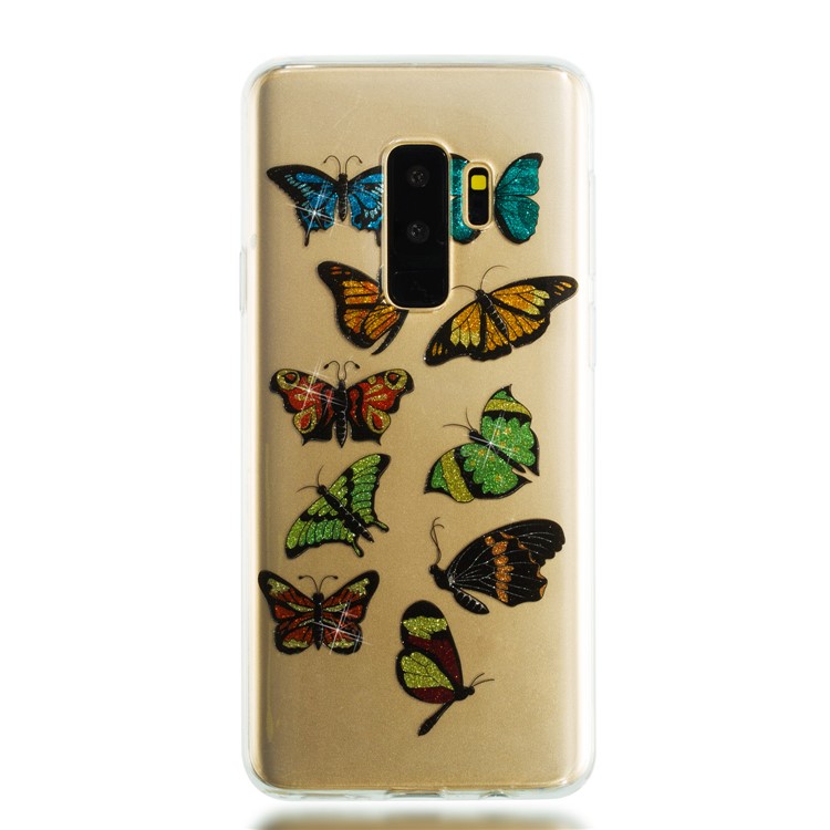 IMD Glitter Powder TPU Phone Case for Samsung Galaxy S9+ SM-G965 - Multiple Butterflies-5