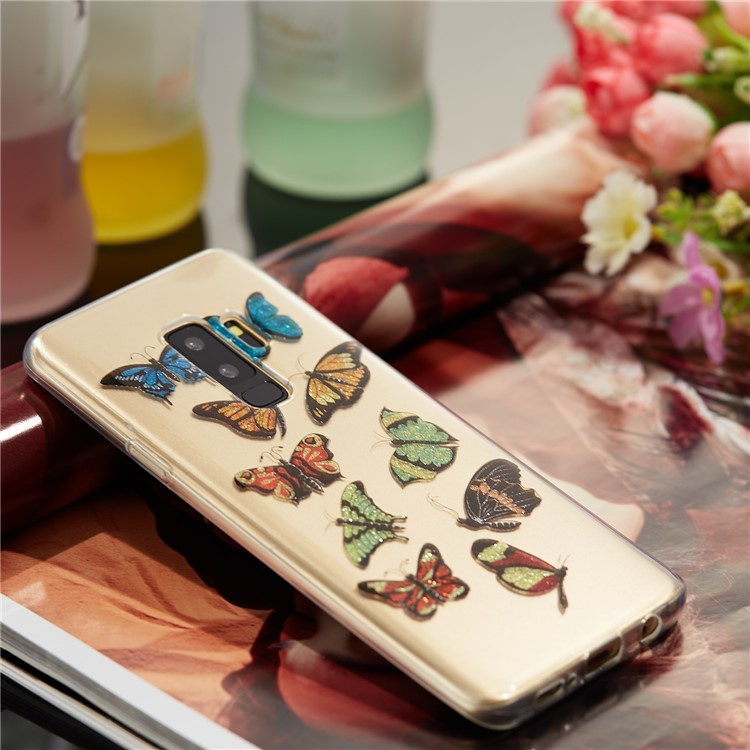 IMD Glitter Powder TPU Phone Case for Samsung Galaxy S9+ SM-G965 - Multiple Butterflies-7