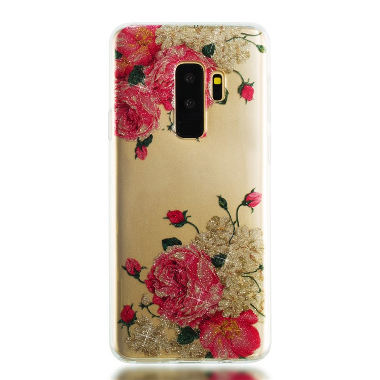 IMD Glitter Powder TPU Phone Shell for Samsung Galaxy S9+ SM-G965 - Pretty Roses-5