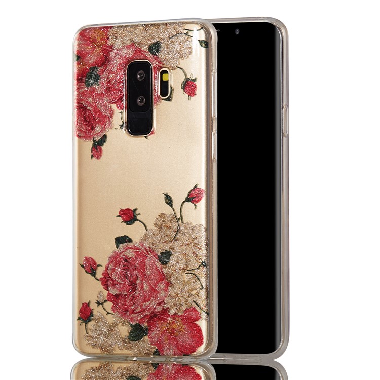 IMD Glitter Powder TPU Phone Shell for Samsung Galaxy S9+ SM-G965 - Pretty Roses-6