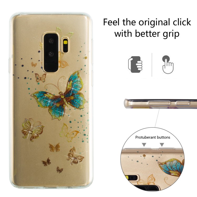 IMD Glitter Powder TPU Phone Casing for Samsung Galaxy S9+ SM-G965 - Pretty Buterflies-2