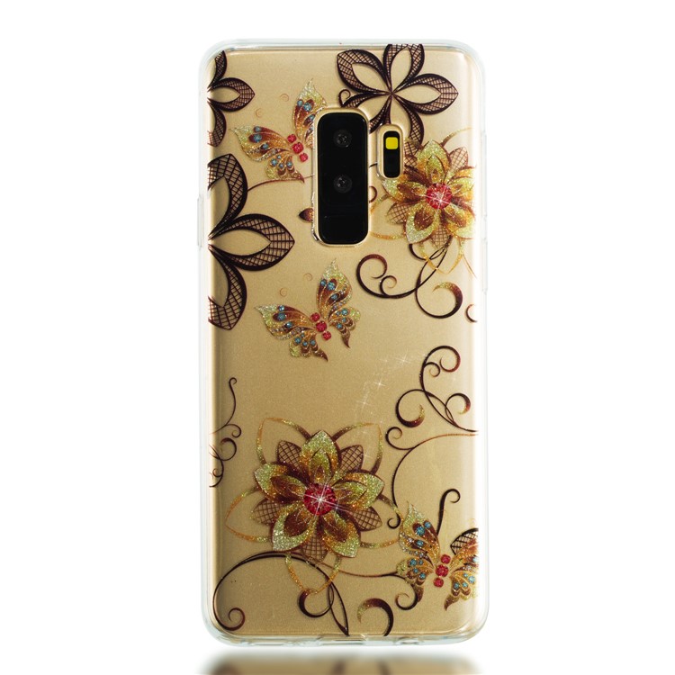 IMD Glitter Powder TPU Mobile Phone Case for Samsung Galaxy S9+ SM-G965 - Butterflies and Flowers-5