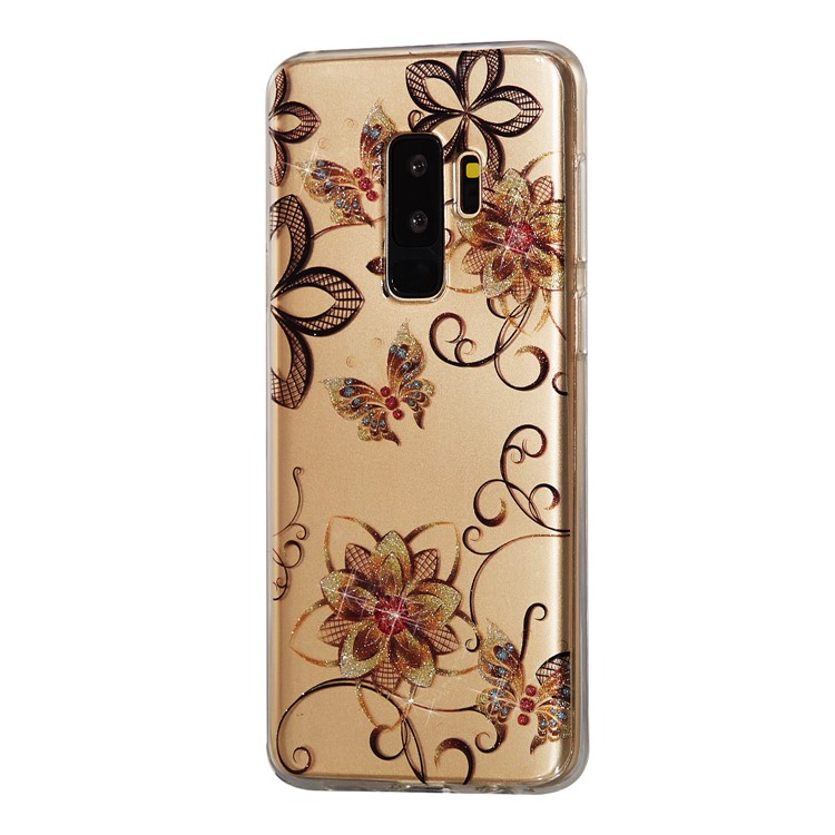 IMD Glitter Powder TPU Mobile Phone Case for Samsung Galaxy S9+ SM-G965 - Butterflies and Flowers-6