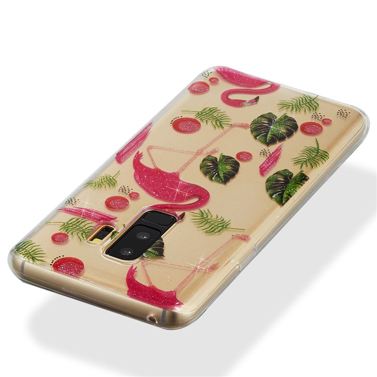 IMD Glitter Powder TPU Mobile Phone Cover for Samsung Galaxy S9+ SM-G965 - Flamingoes-4