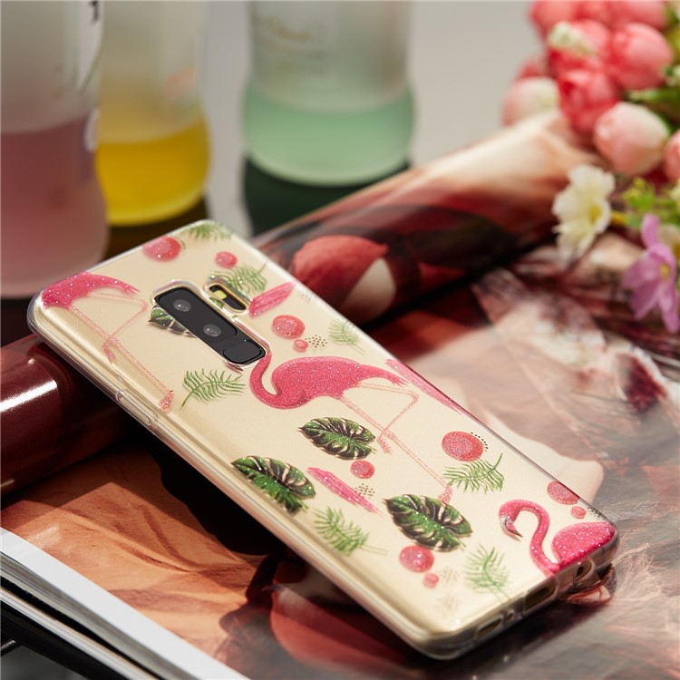 IMD Glitter Powder TPU Mobile Phone Cover for Samsung Galaxy S9+ SM-G965 - Flamingoes-7