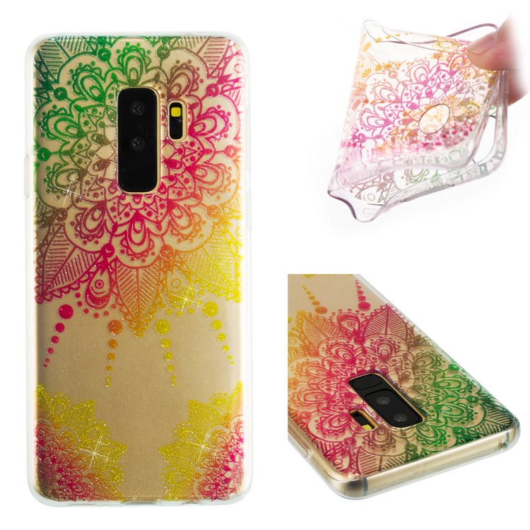 IMD Glitter Powder TPU Protective Case for Samsung Galaxy S9 Plus SM-G965 - Mandala-1