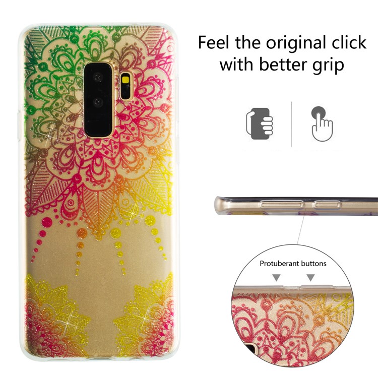 IMD Glitter Powder TPU Protective Case for Samsung Galaxy S9 Plus SM-G965 - Mandala-2