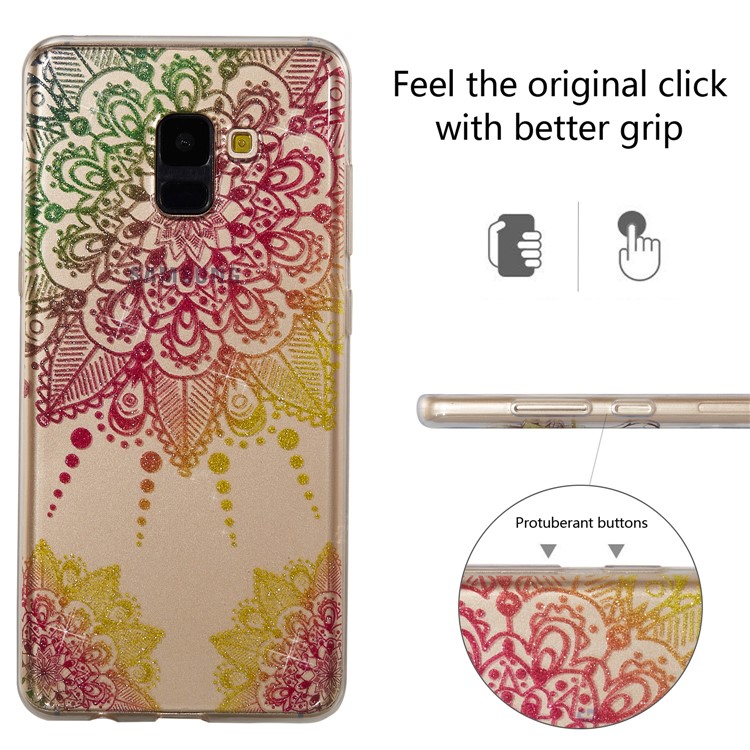 IMD Glitter Powder TPU Mobile Phone Case for Samsung Galaxy A8 (2018) - Mandala-2