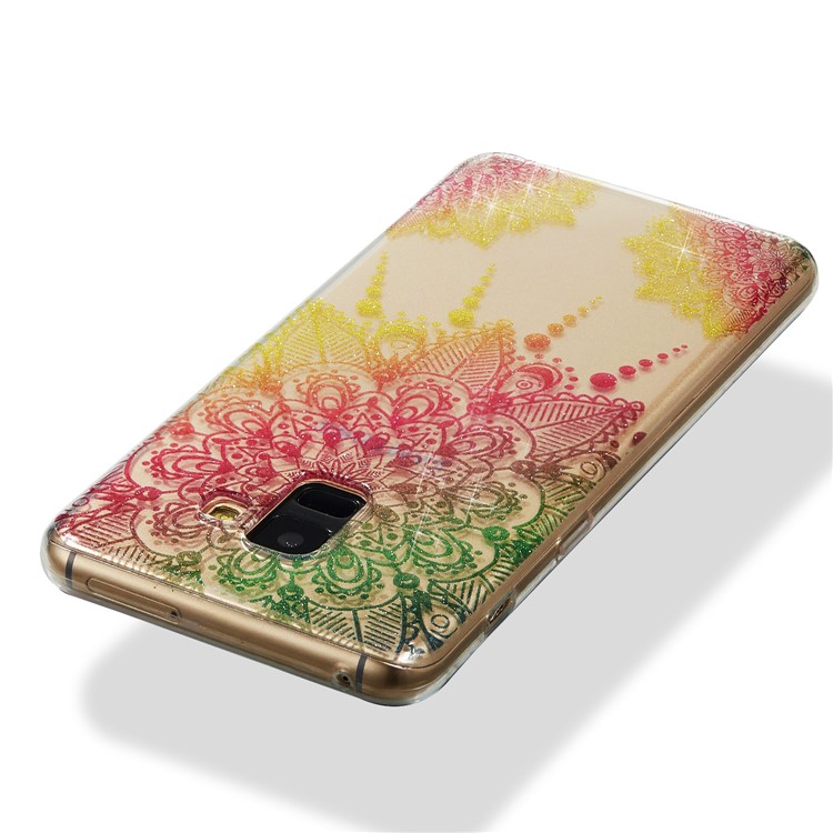 IMD Glitter Powder TPU Mobile Phone Case for Samsung Galaxy A8 (2018) - Mandala-3