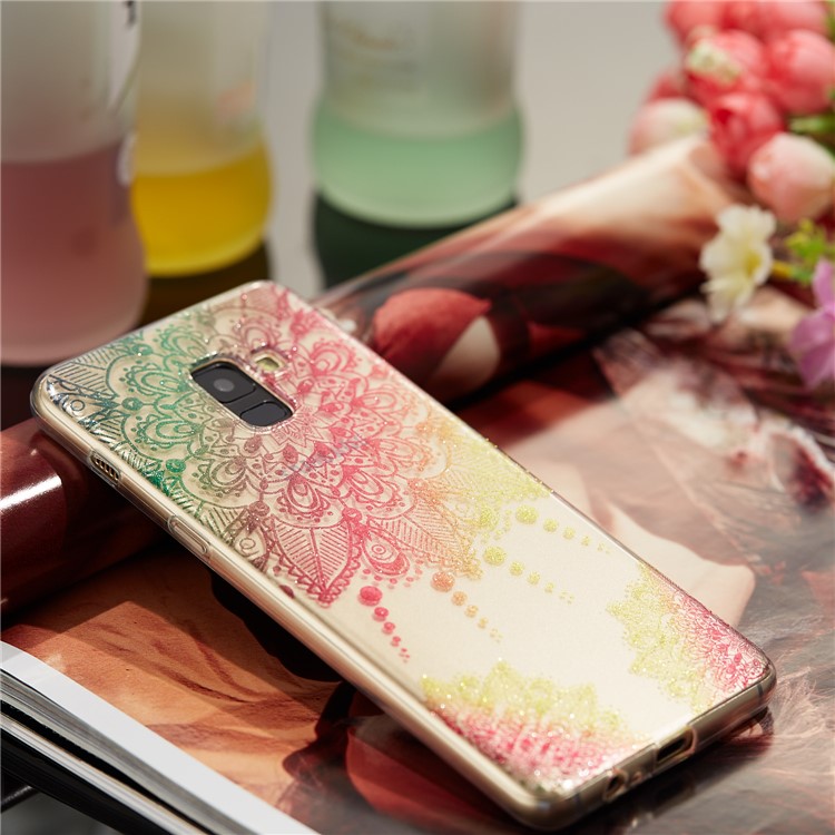 IMD Glitter Powder TPU Mobile Phone Case for Samsung Galaxy A8 (2018) - Mandala-7