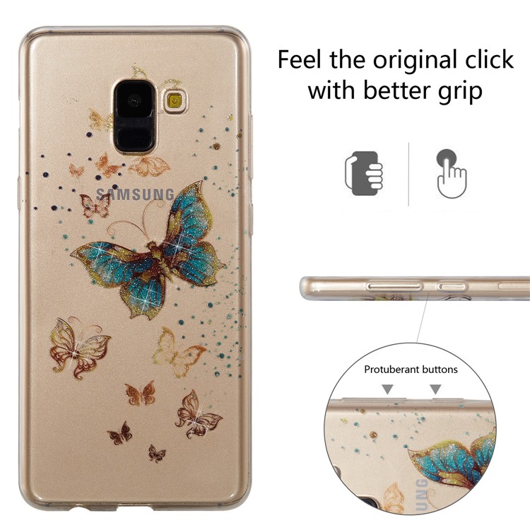 IMD Glitter Powder TPU Phone Case for Samsung Galaxy A8+ (2018) - Pretty Butterflies-2
