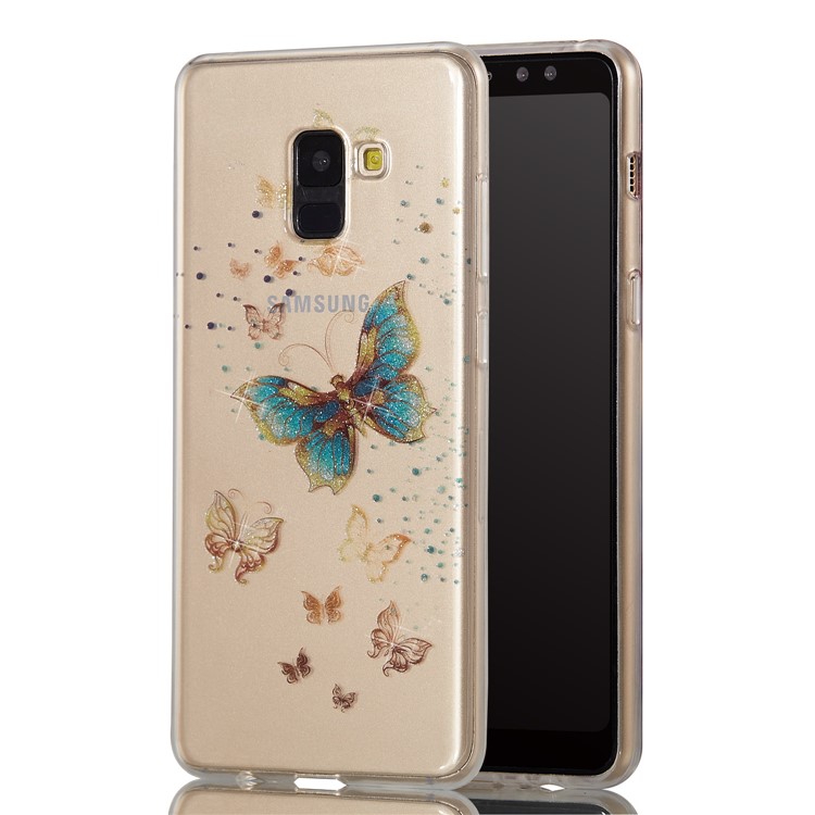 IMD Glitter Powder TPU Phone Case for Samsung Galaxy A8+ (2018) - Pretty Butterflies-5