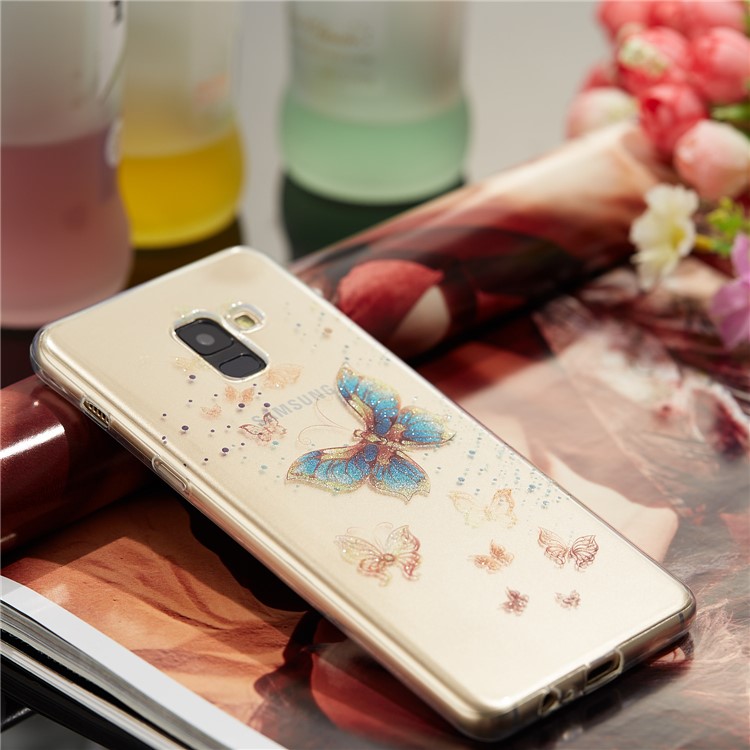 IMD Glitter Powder TPU Phone Case for Samsung Galaxy A8+ (2018) - Pretty Butterflies-6