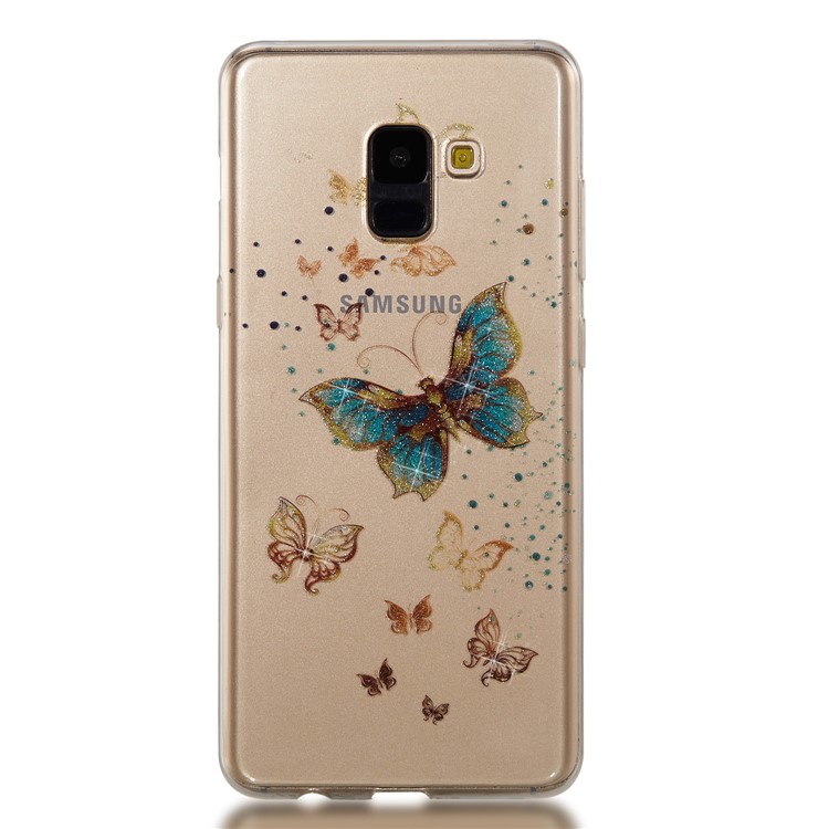 IMD Glitter Powder TPU Phone Case for Samsung Galaxy A8+ (2018) - Pretty Butterflies-7