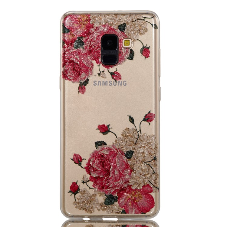 IMD Glitter Powder TPU Mobile Phone Casing for Samsung Galaxy A8+ (2018) - Pretty Roses-4
