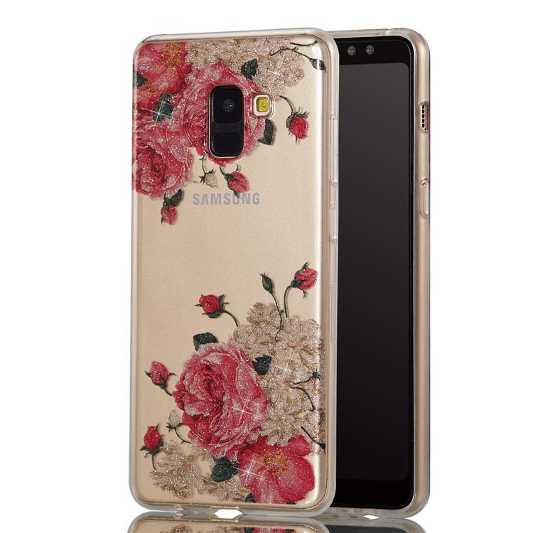 IMD Glitter Powder TPU Mobile Phone Casing for Samsung Galaxy A8+ (2018) - Pretty Roses-5
