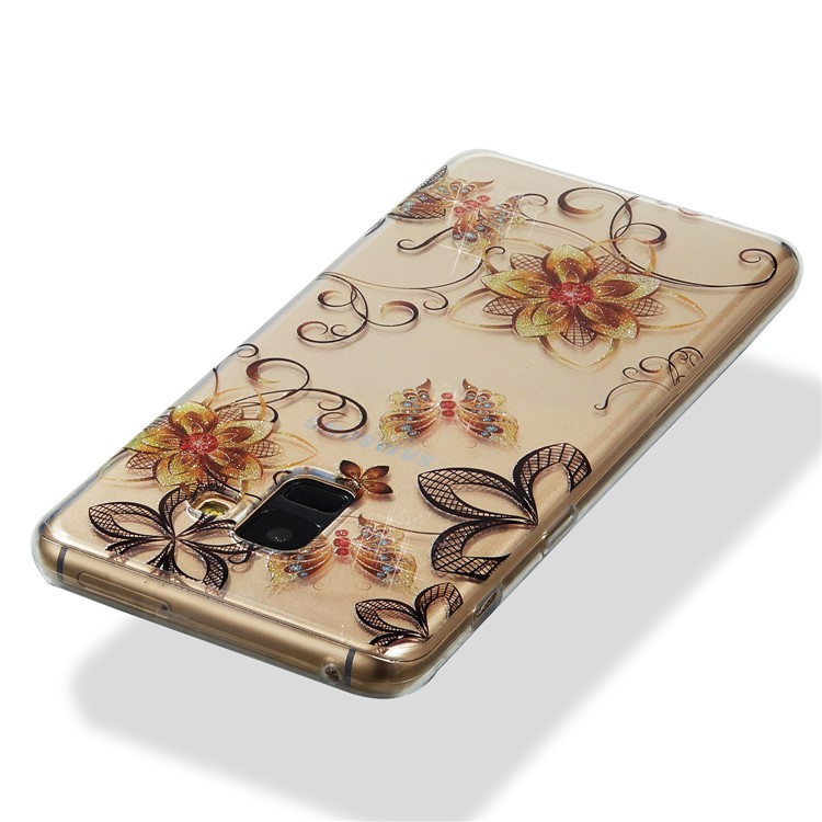 IMD Glitter Powder TPU Back Case for Samsung Galaxy A8+ (2018) - Butterflies and Butterflies-3