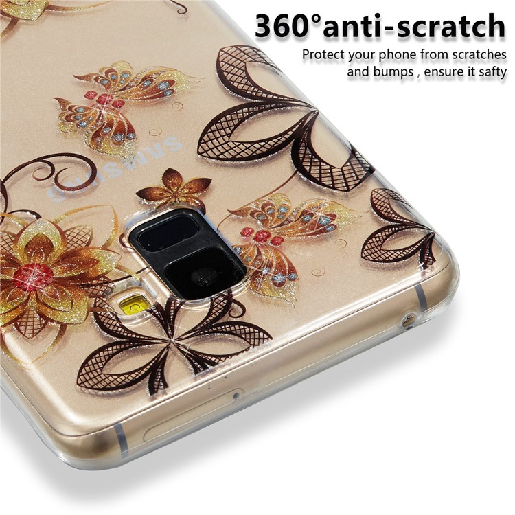 IMD Glitter Powder TPU Back Case for Samsung Galaxy A8+ (2018) - Butterflies and Butterflies-4