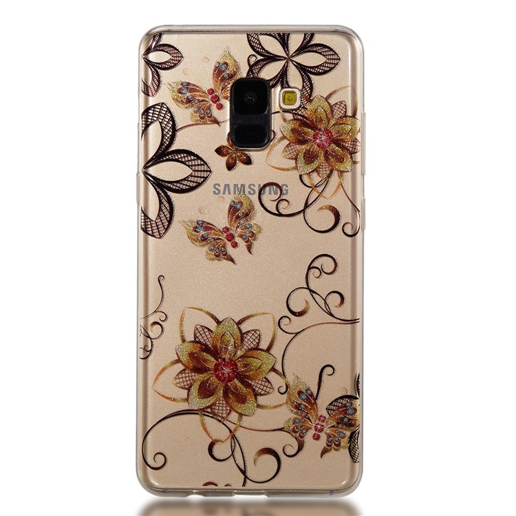 IMD Glitter Powder TPU Back Case for Samsung Galaxy A8+ (2018) - Butterflies and Butterflies-5