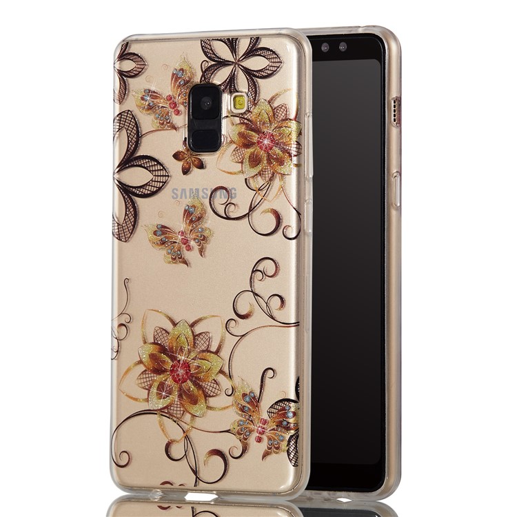 IMD Glitter Powder TPU Back Case for Samsung Galaxy A8+ (2018) - Butterflies and Butterflies-6