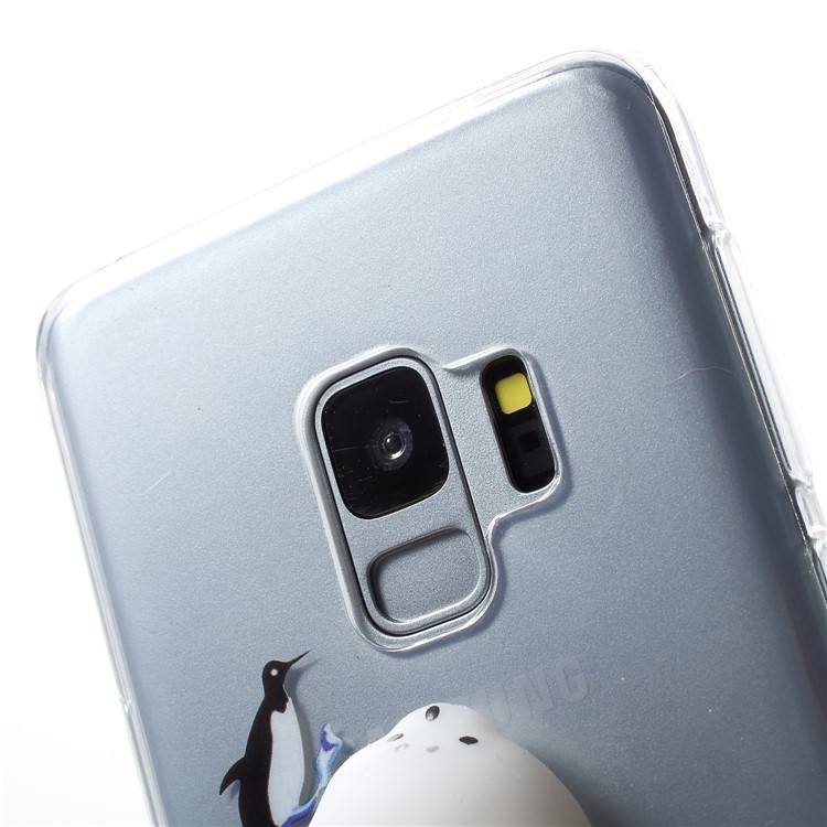 3D Squishy Silicone Cartoon Patterned TPU Case for Samsung Galaxy S9 SM-G960 - Penguins-6
