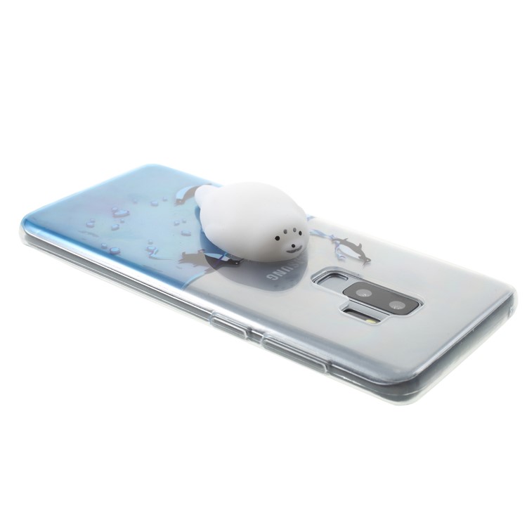 3D Squishy Silicone Cartoon Patterned TPU Cell Phone Case for Samsung Galaxy S9+ SM-G965 - Penguins-4