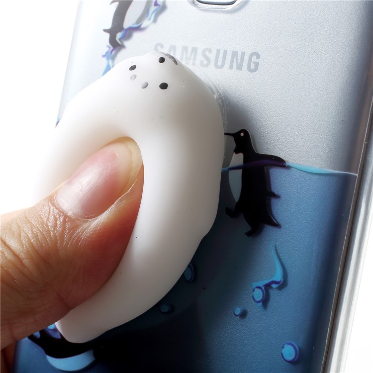 3D Squishy Silicone Cartoon Patterned TPU Cell Phone Case for Samsung Galaxy S9+ SM-G965 - Penguins-6