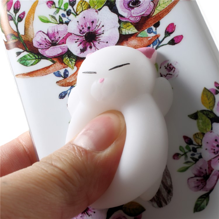 3D Squishy Silicone Cartoon Patterned TPU Mobile Phone Shell for Samsung Galaxy S9 Plus SM-G965 - Flowers and Elk Pattern-5
