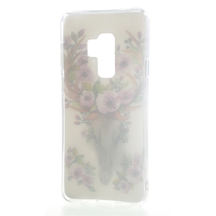 3D Squishy Silicone Cartoon Patterned TPU Mobile Phone Shell for Samsung Galaxy S9 Plus SM-G965 - Flowers and Elk Pattern-6