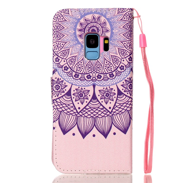 Pattern Printing Leather Wallet Cover for Samsung Galaxy S9 SM-G960 - Mandala Flower-2