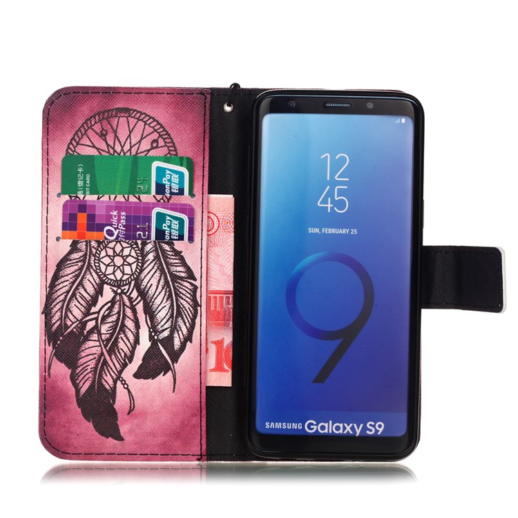 Pattern Printing Wallet Leather Stand Case for Samsung Galaxy S9 SM-G960 - Dream Catcher-3