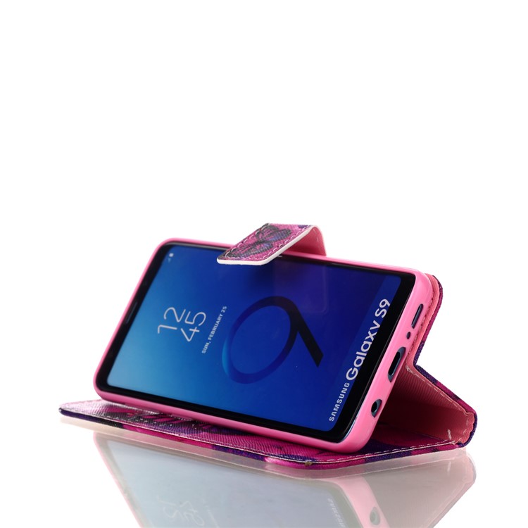 Teste Padrão Que Imprime O Caso De Couro Magnético Do Suporte Para A Galáxia S9 SM-G960 De Samsung - Teste Padrão De Borboleta-4