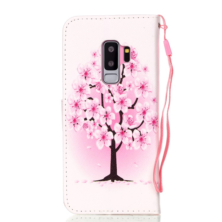 Pattern Printing Wallet Leather Stand Case for Samsung Galaxy S9+ SM-G965 - Plum Blossom-3
