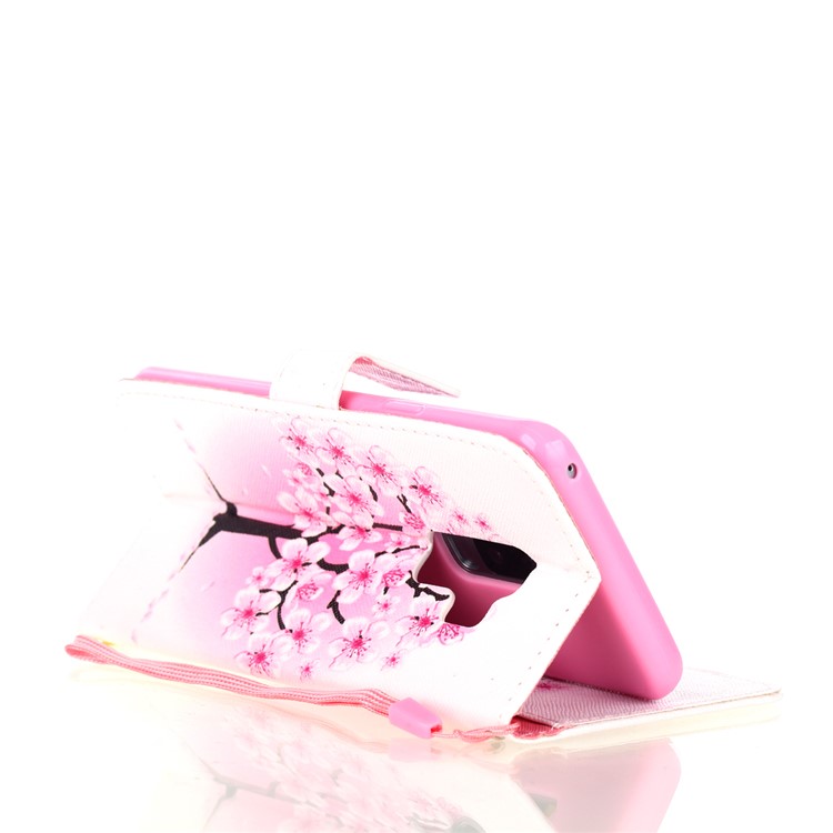 Pattern Printing Wallet Leather Stand Case for Samsung Galaxy S9+ SM-G965 - Plum Blossom-6