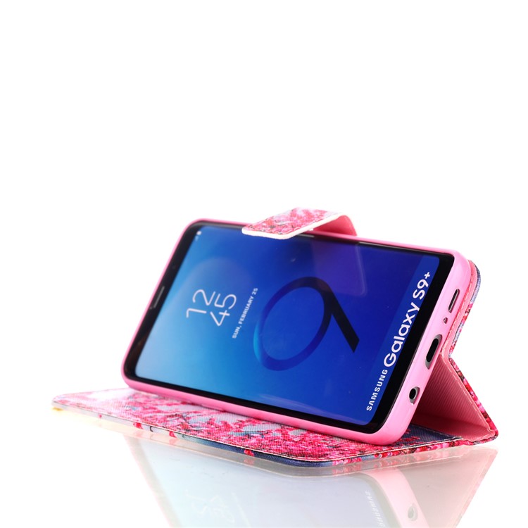 Pattern Printing Wallet Leather Stand Cover for Samsung Galaxy S9+ SM-G965 - Vivid Flowers-4