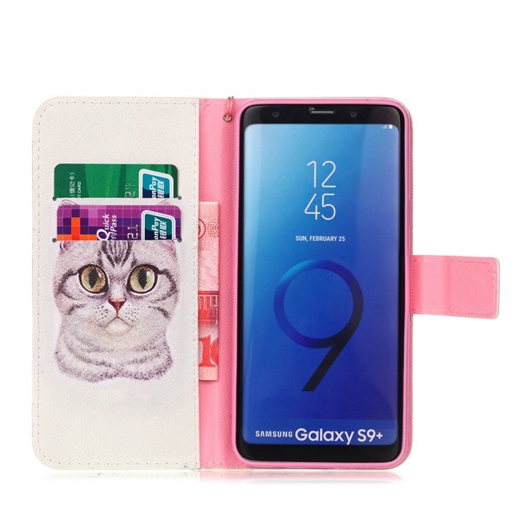 Pattern Printing Wallet Leather Magnetic Case for Samsung Galaxy S9+ SM-G965 - Cat Pattern-3